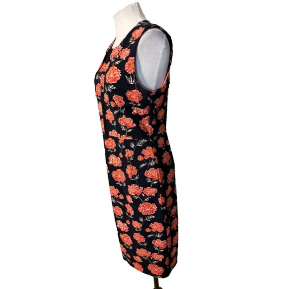 Banana Republic Pencil Dress 10 Red Black Ivory Floral Sleeveless Washable NEW - Picture 8 of 14
